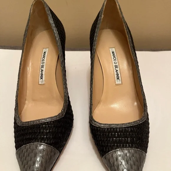 manolo blahnik kitten heel shoes size 8 - Picture 6 of 8